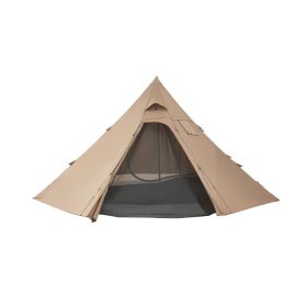 Hot Tent for 4 Persons, Camping Tipi Hot Tents with Stove Jack & Inner Tent, Portable Winter Camping Tents with Snow Skirt, Easy Setup