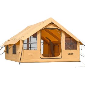 Inflatable Tents for Camping, 5-8 Person Easy Setup Blow up Tent with Hand Pump, Luxury Glamping Tent with 2 Skylights, Canopy